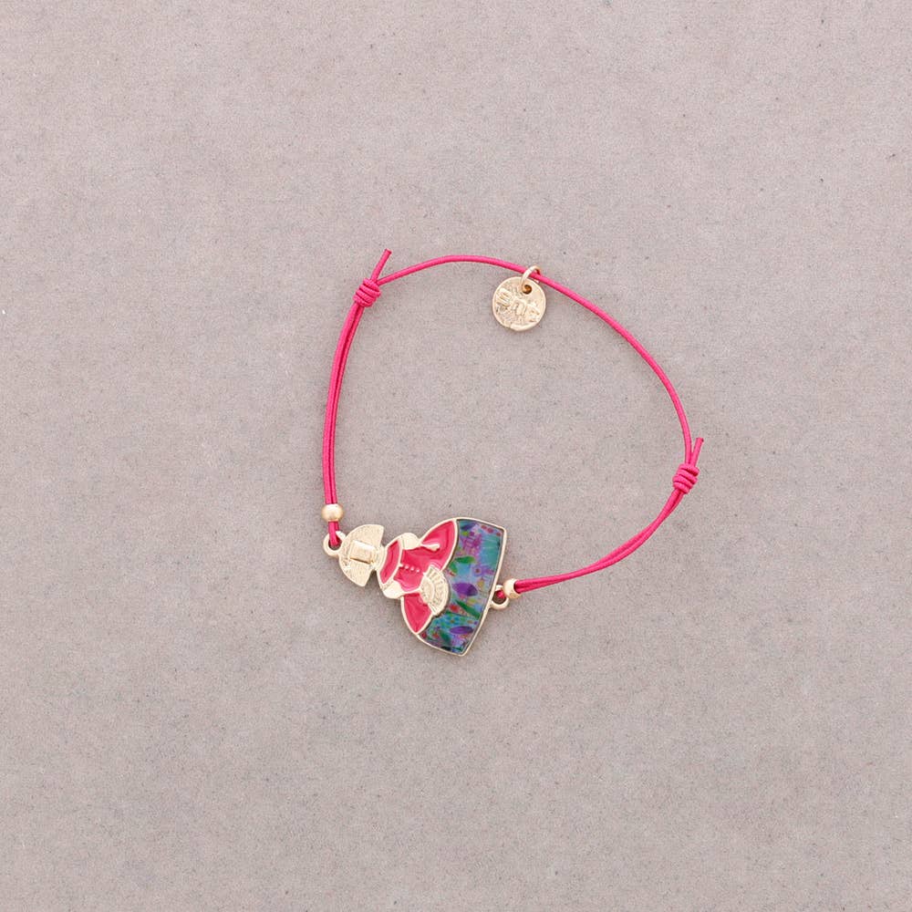 Pulsera Gomita Menina Metal Esmalte