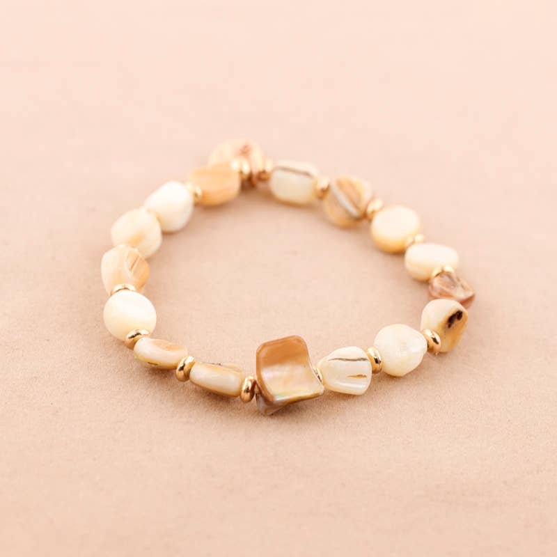 Pulsera Elastica Cuentas Nacar