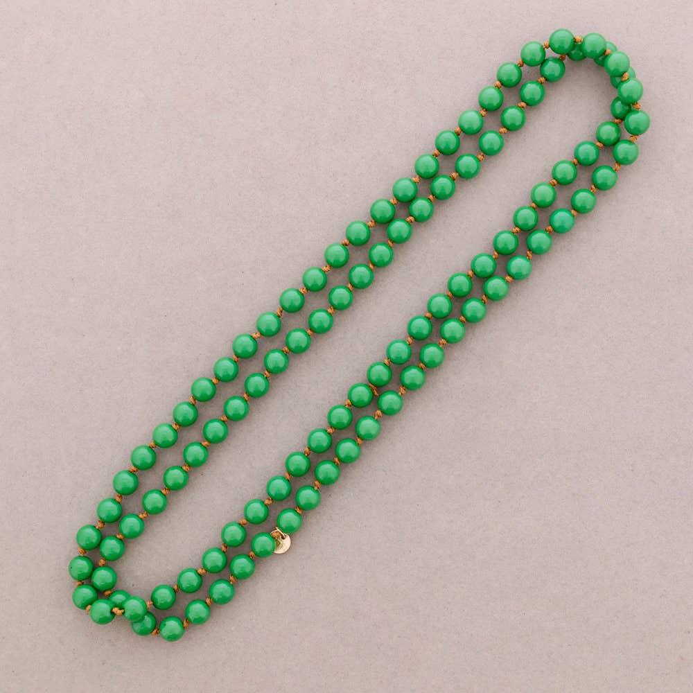 Collar Largo Nudo Cuentas Bolas Resina 10Mm 120Cm