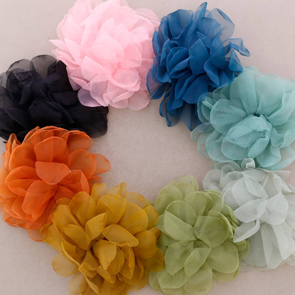 Broche Flor Tela 14 cm