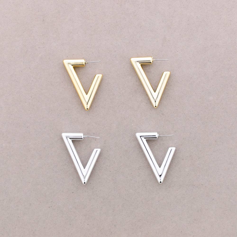 Pendientes Presion Trangular Metal