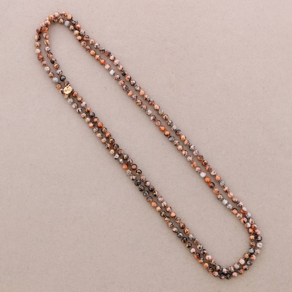 Collar Largo Bolas Estampadas Nudos 1.5M*6Mm