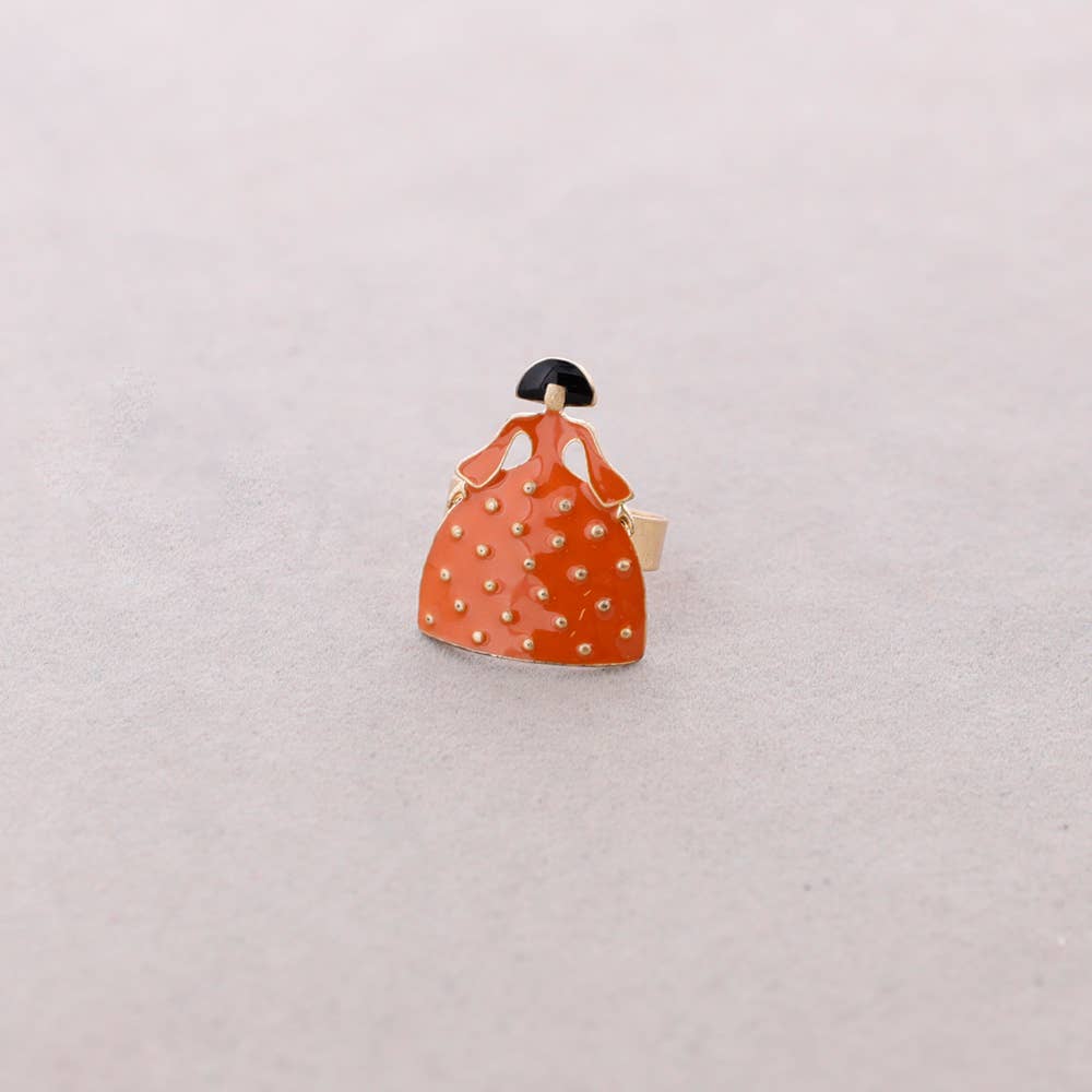 Anillo Ajustable Menina Metal Esmalte