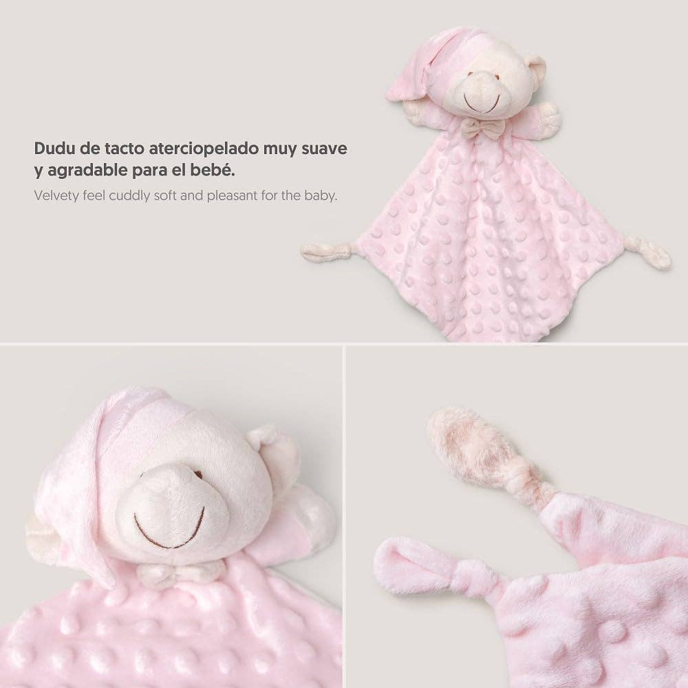 Set manta de apego + doudou para bebe bordar
