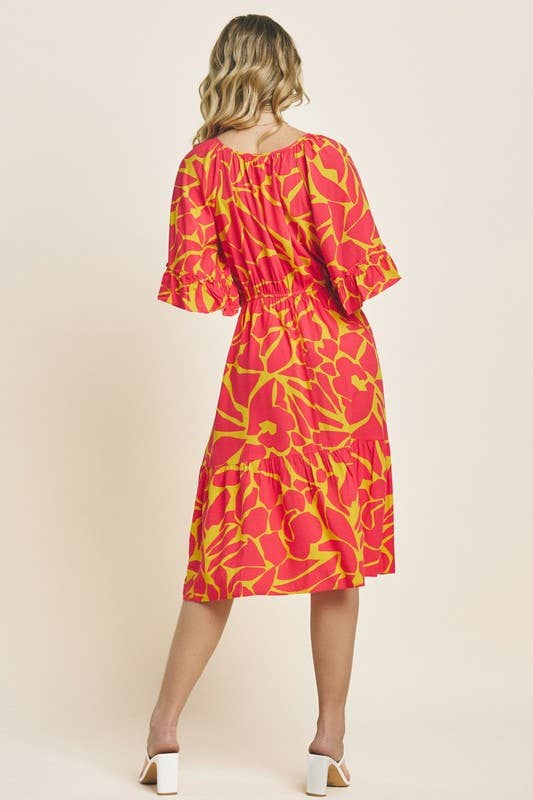 Vestido midi Plus Geo Pattern