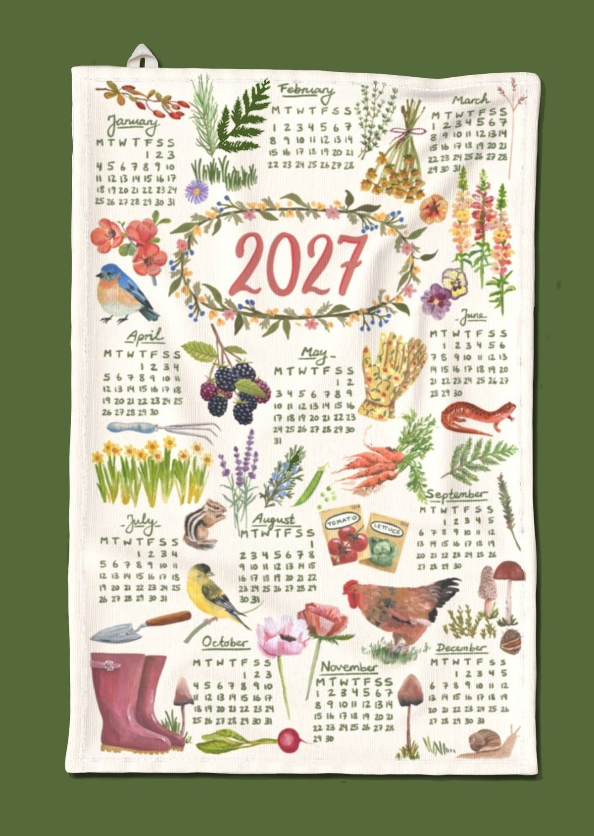 Paño de cocina - Calendario 2027 "Jardinería"