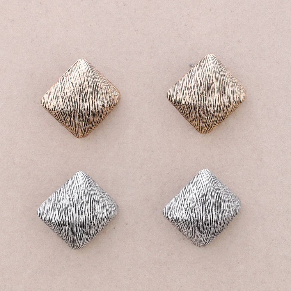 Pendientes Presion Rombo Metal