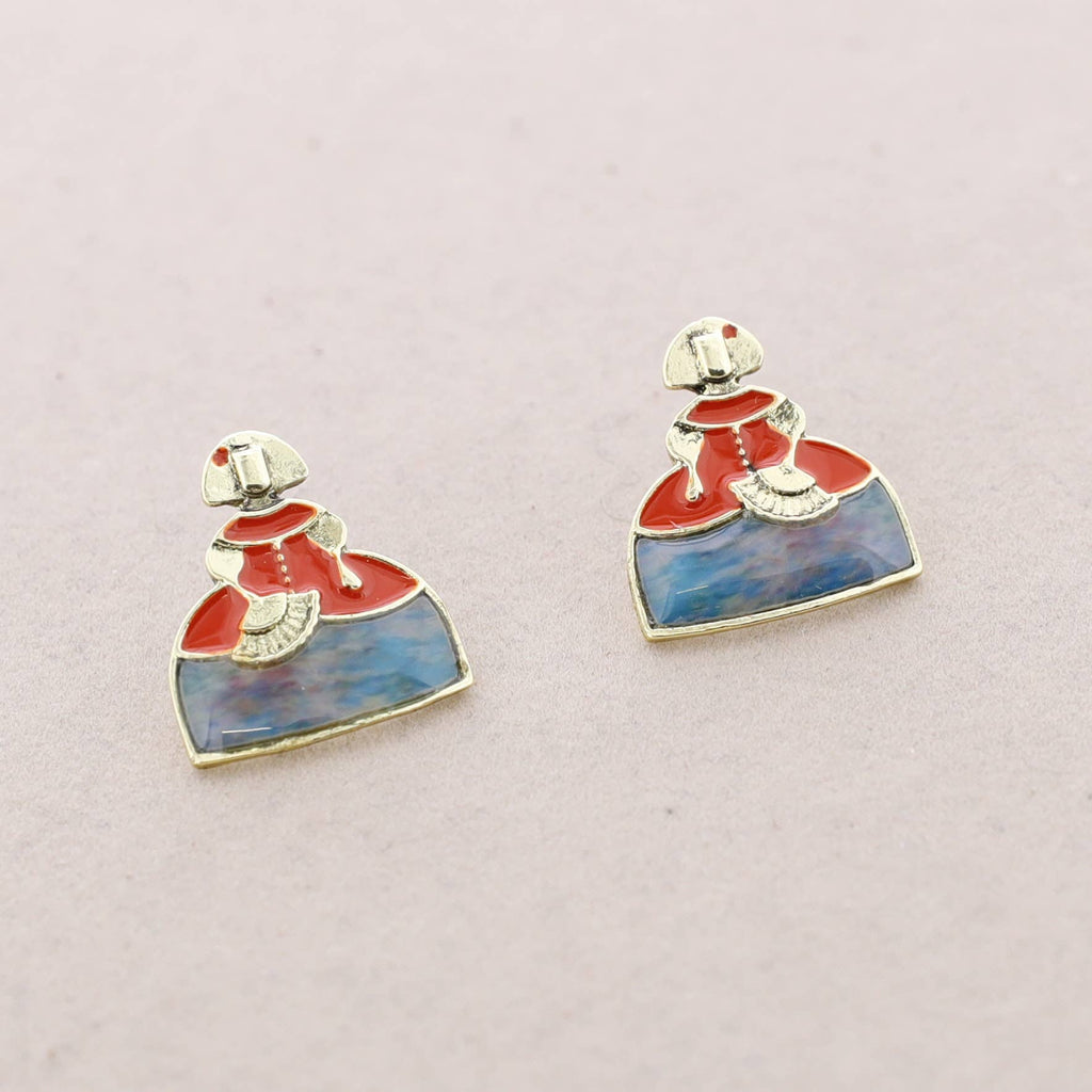 Pendientes Menina Metal Esmalte