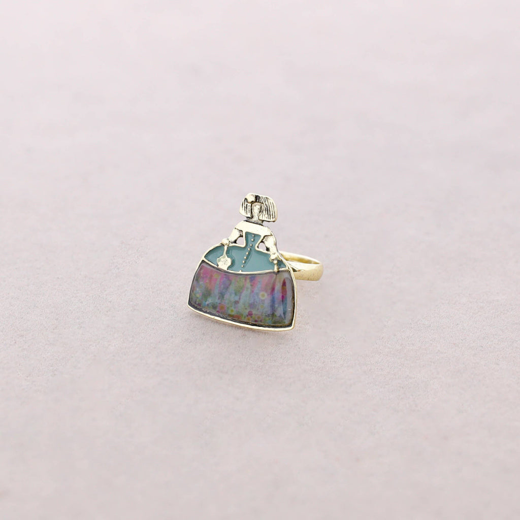 Anillo Menina Metal Esmalte