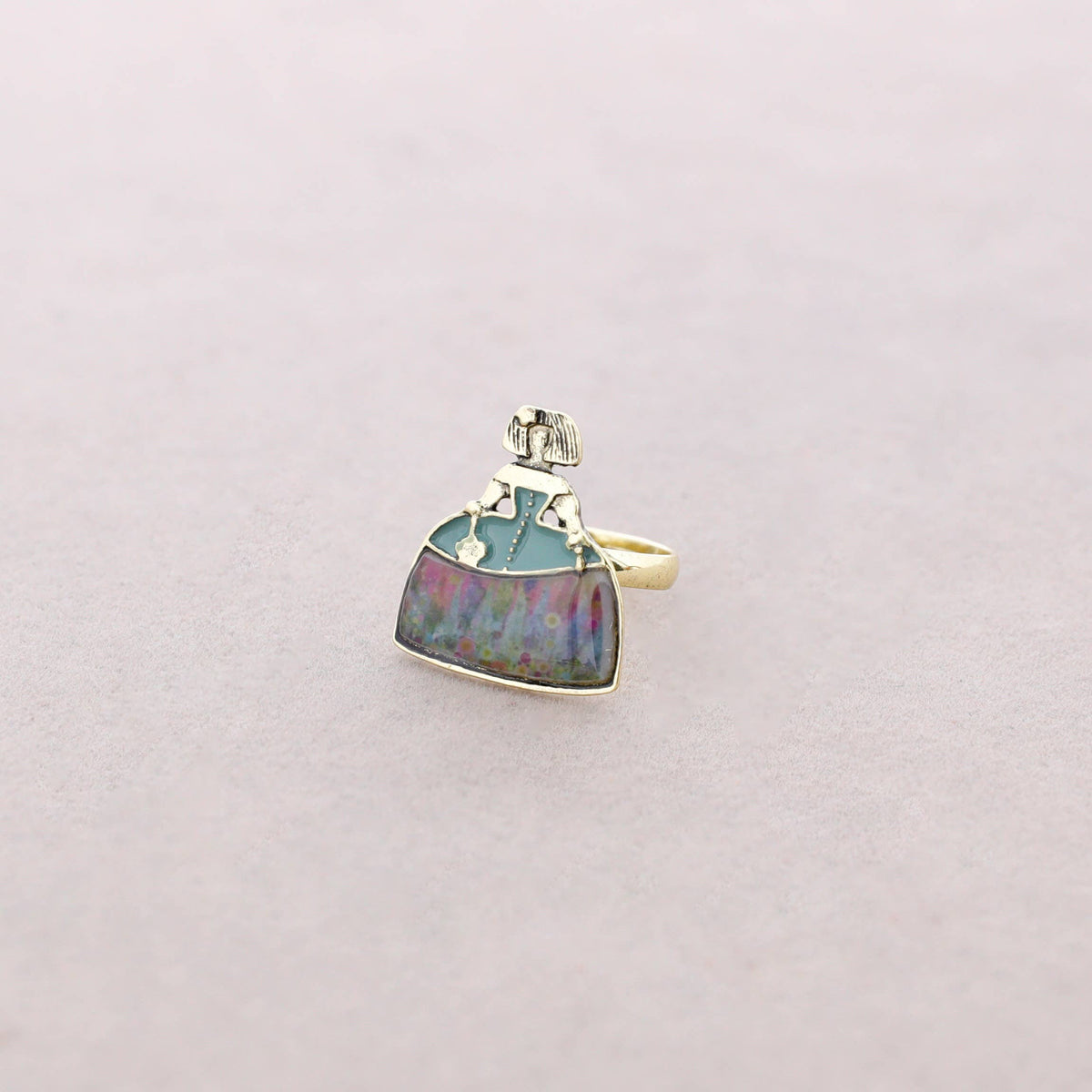 Anillo Menina Metal Esmalte