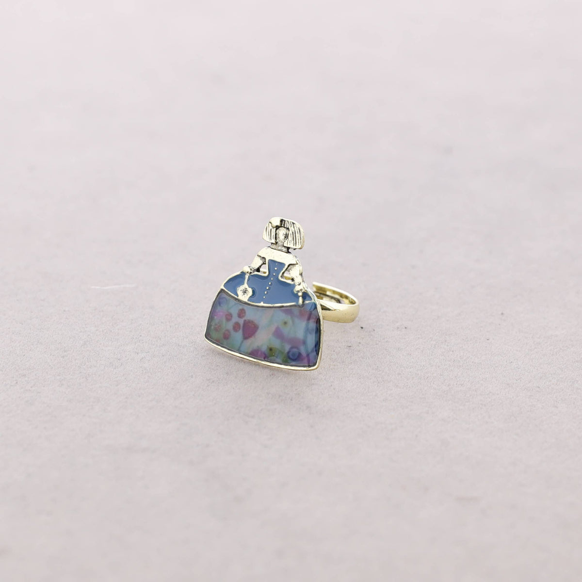 Anillo Menina Metal Esmalte