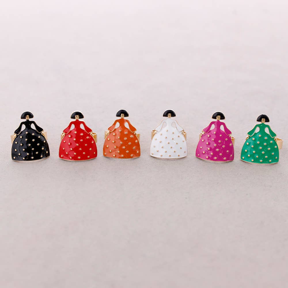 Anillo Ajustable Menina Metal Esmalte
