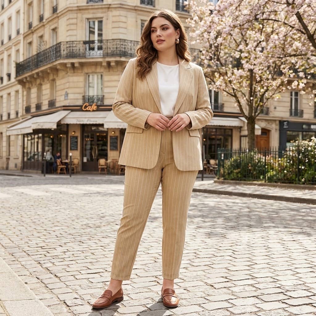 Curvy - Conjunto de blazer y pantalón
