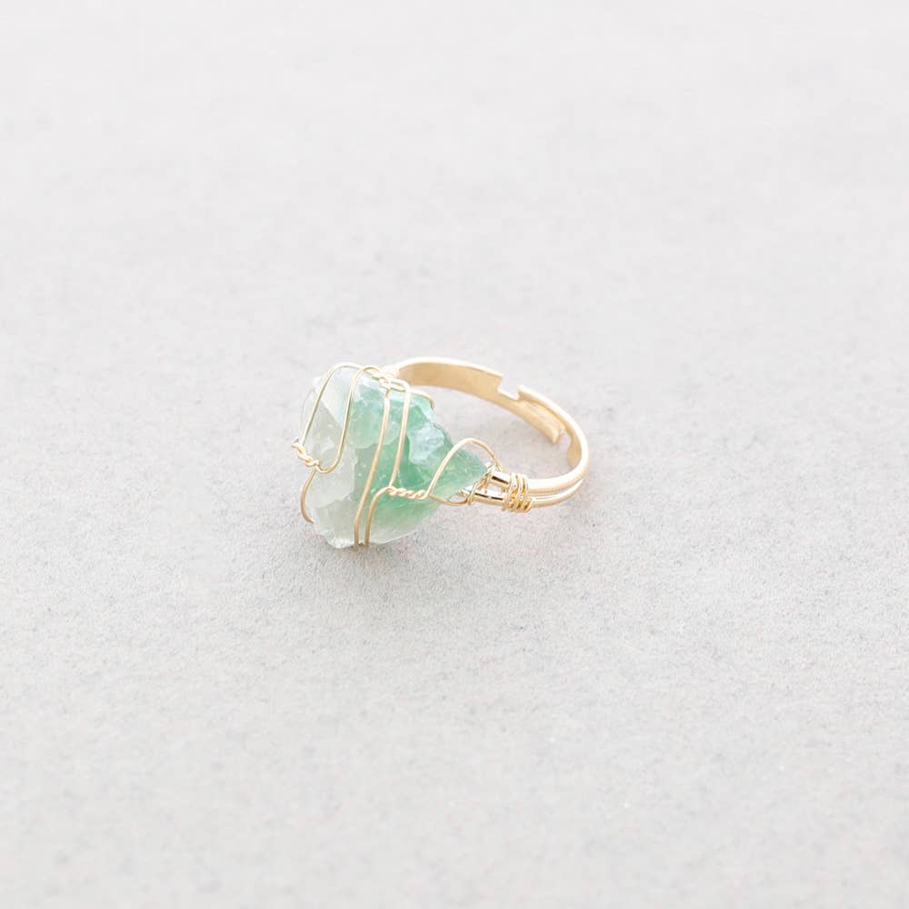 Anillo Bronce Piedra Alambrada