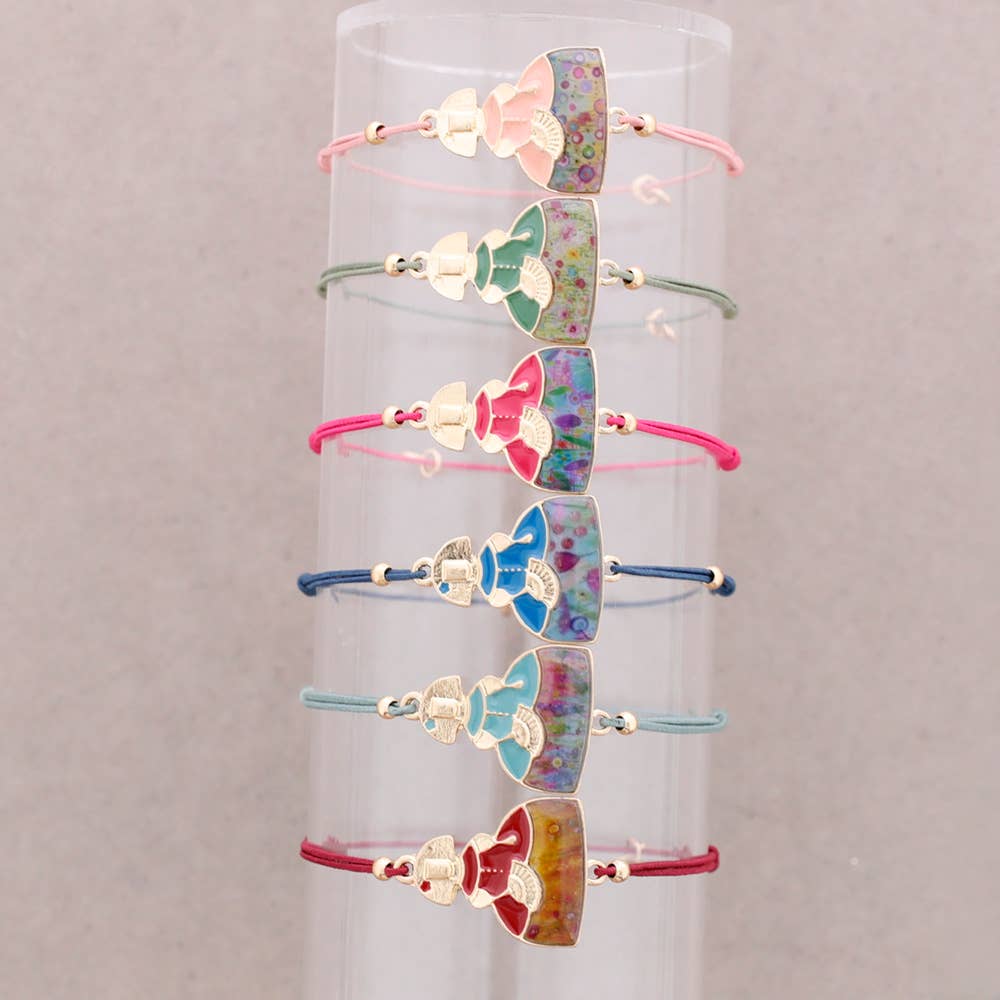 Pulsera Gomita Menina Metal Esmalte