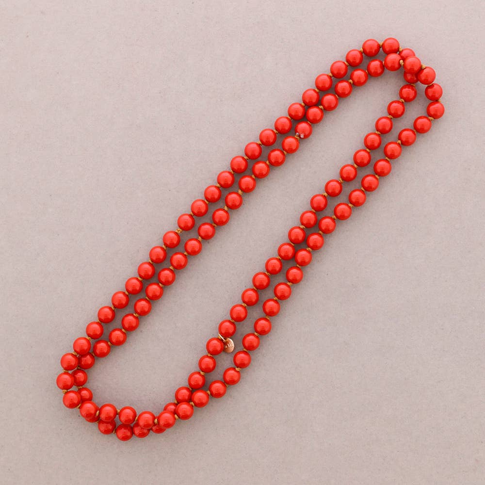 Collar Largo Nudo Cuentas Bolas Resina 10Mm 120Cm