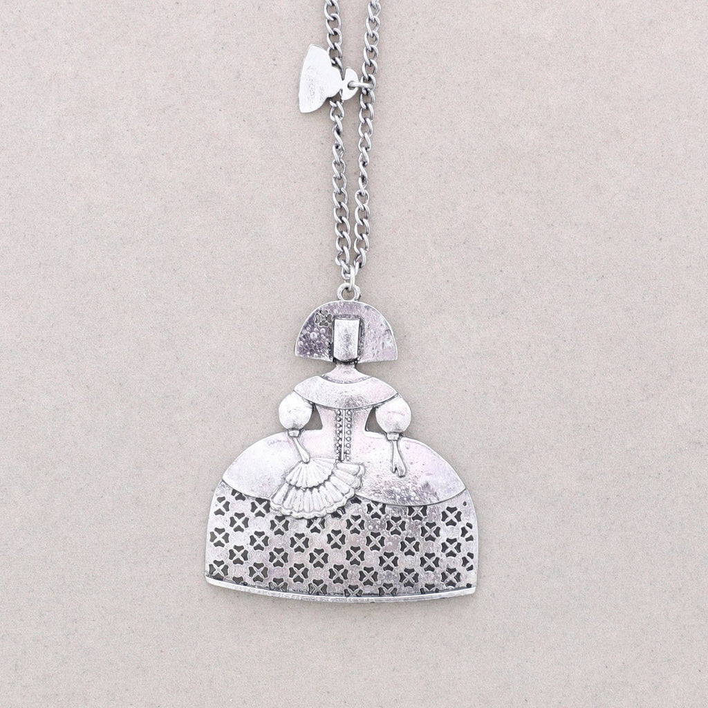 Collar Largo Colgante Menina Metal