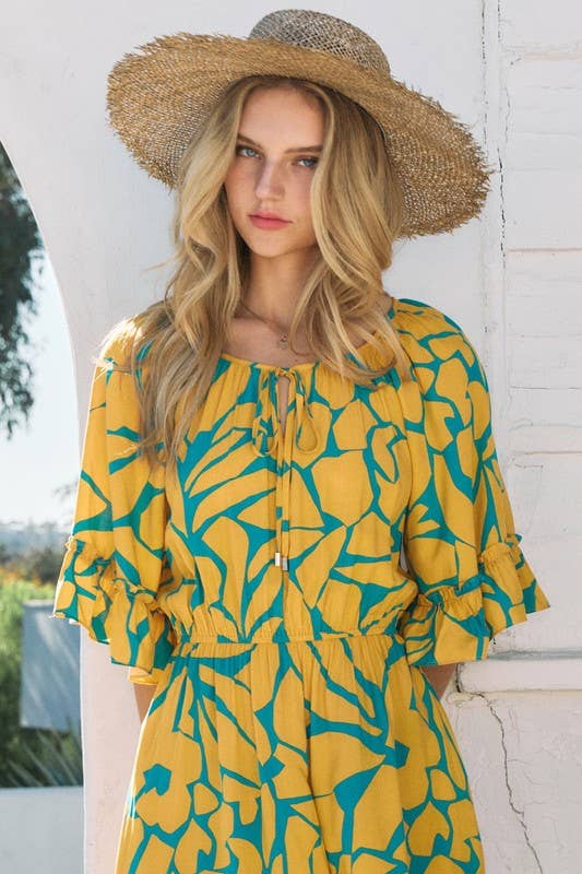 Vestido midi Plus Geo Pattern