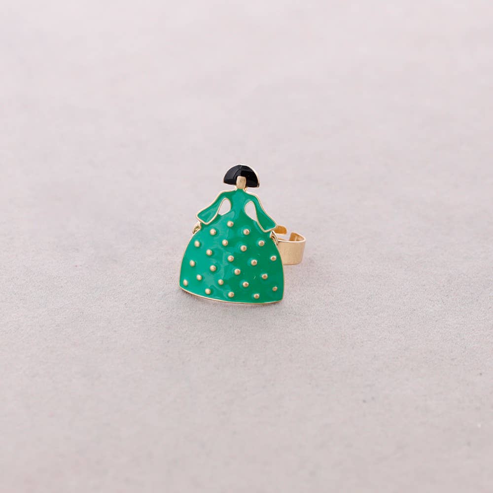 Anillo Ajustable Menina Metal Esmalte