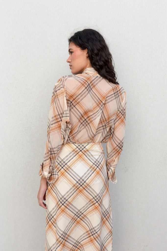 Falda estampada cuadros