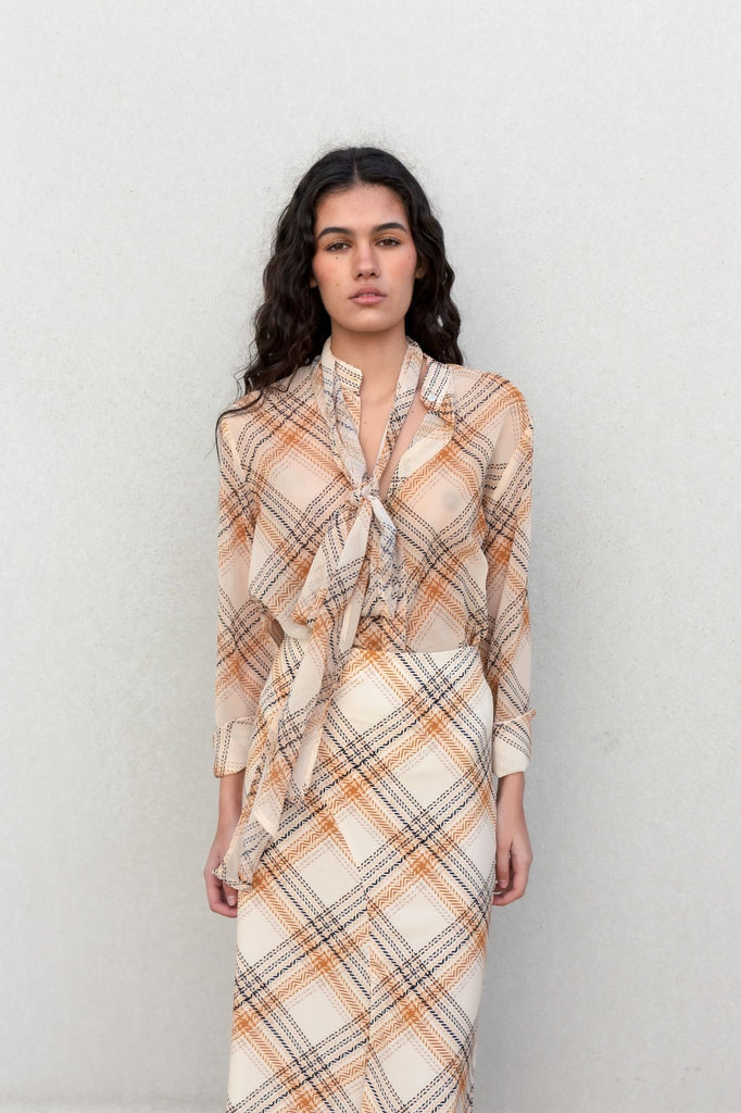 Falda estampada cuadros
