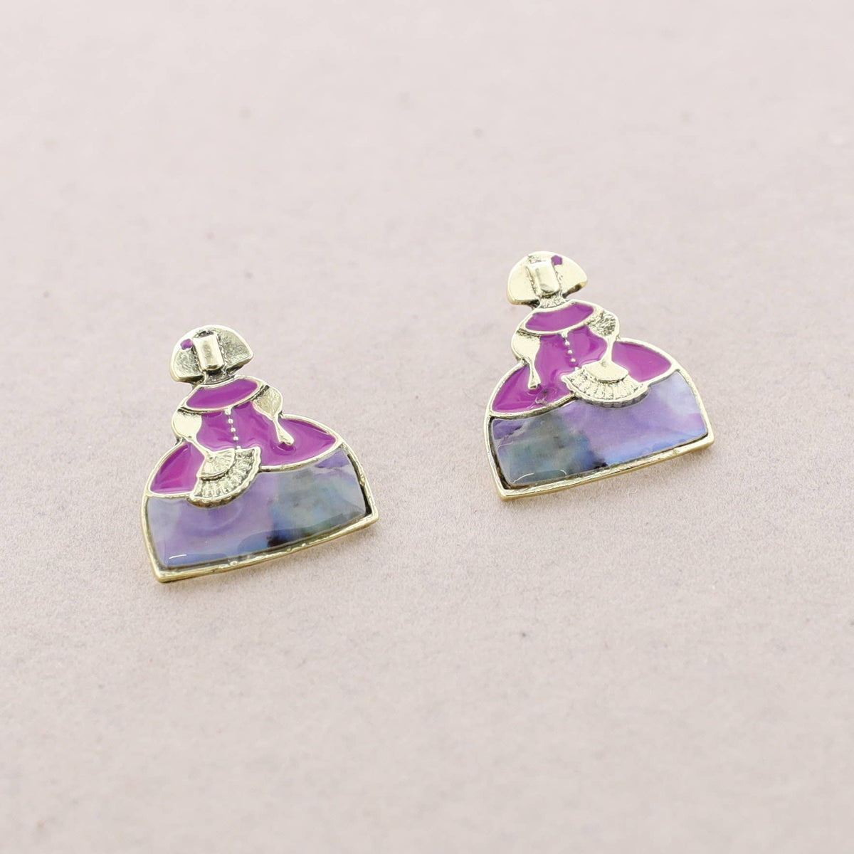 Pendientes Menina Metal Esmalte