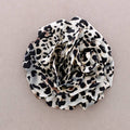 Broche Flor Tela Estampada Leopardo 15cm