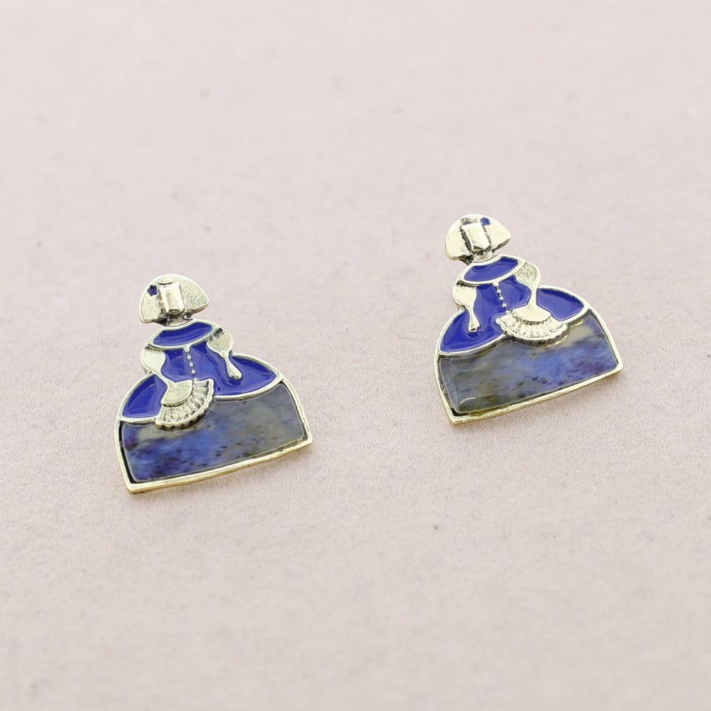 Pendientes Menina Metal Esmalte