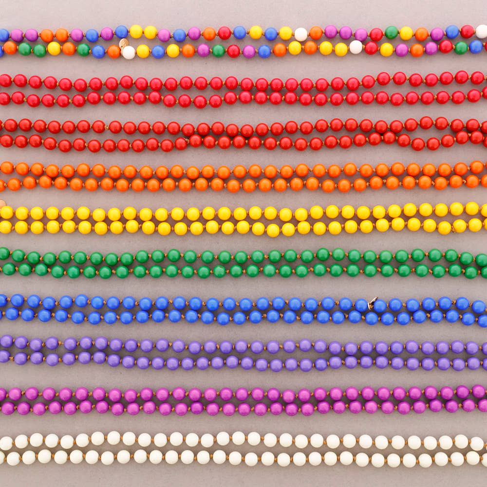 Collar Largo Nudo Cuentas Bolas Resina 10Mm 120Cm
