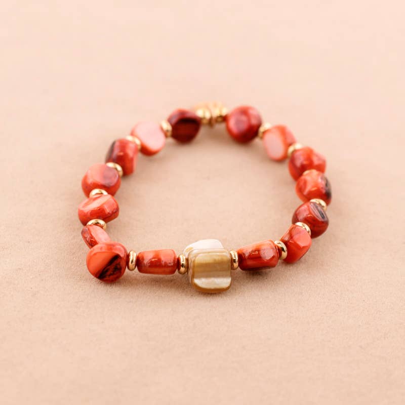 Pulsera Elastica Cuentas Nacar