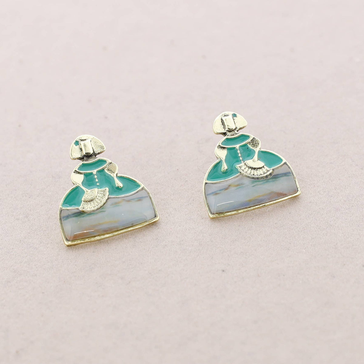 Pendientes Menina Metal Esmalte