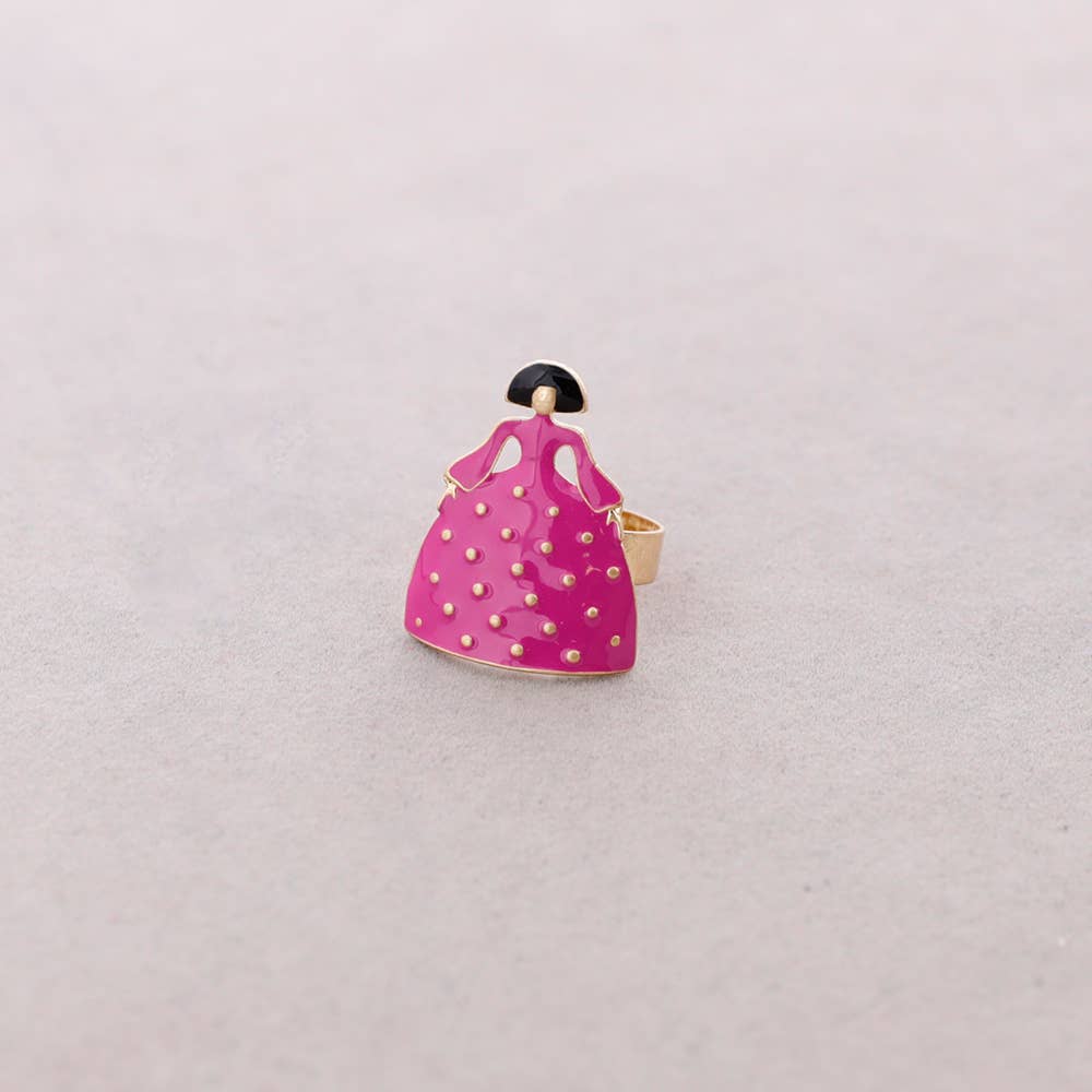 Anillo Ajustable Menina Metal Esmalte
