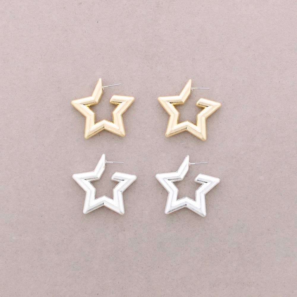 Pendientes Presion Estrella Metal