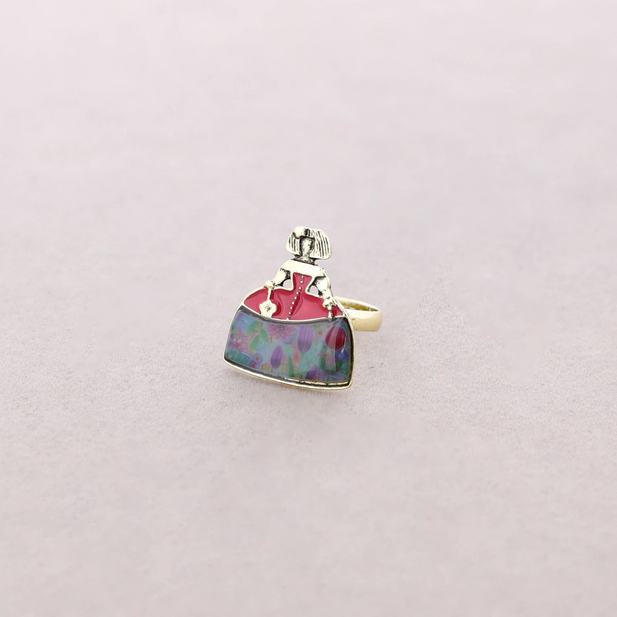 Anillo Menina Metal Esmalte