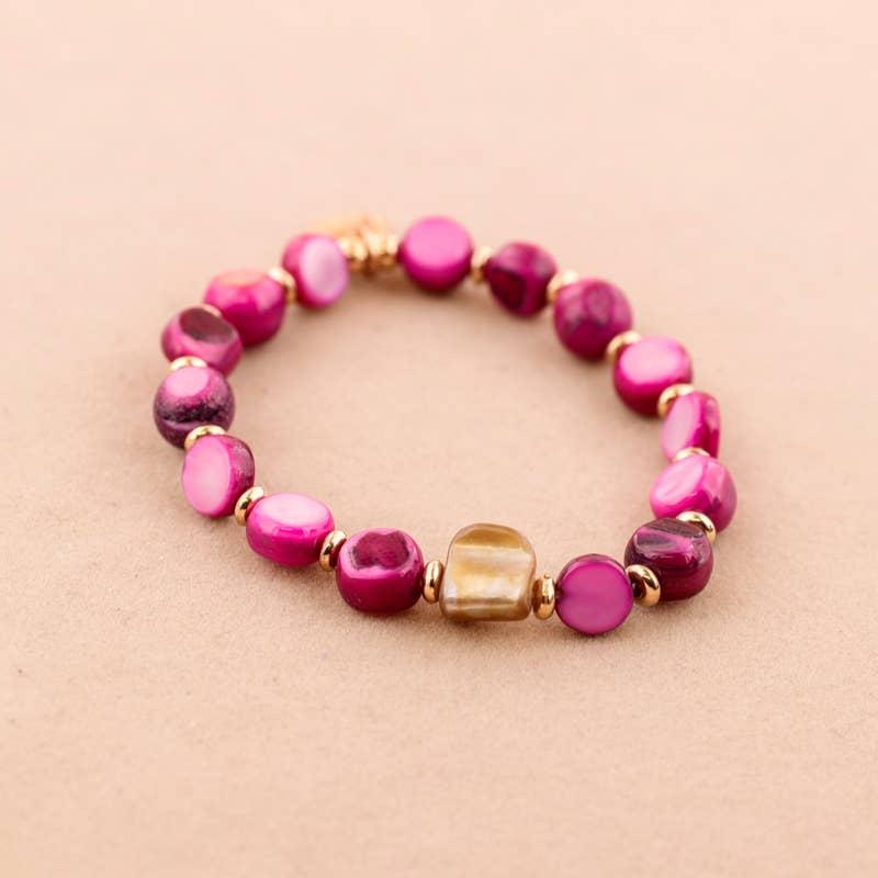 Pulsera Elastica Cuentas Nacar