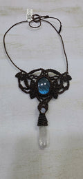 Collar Choker Hilo Linhashita Labradorita y Cuarzo - Foto