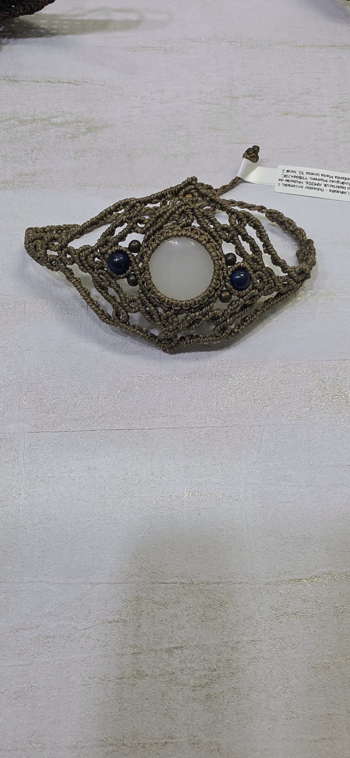 Brazalete Hilo Linhashita Cuarzo Blanco Lapizlazuli - Foto