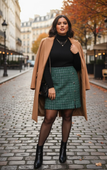 Curvy - Falda de tweed