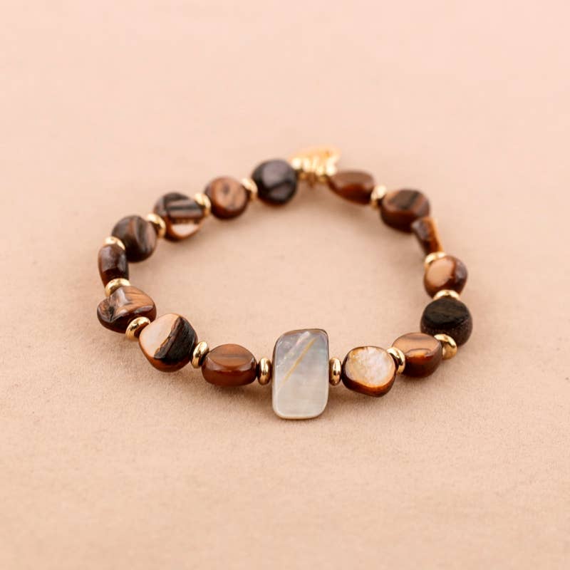 Pulsera Elastica Cuentas Nacar