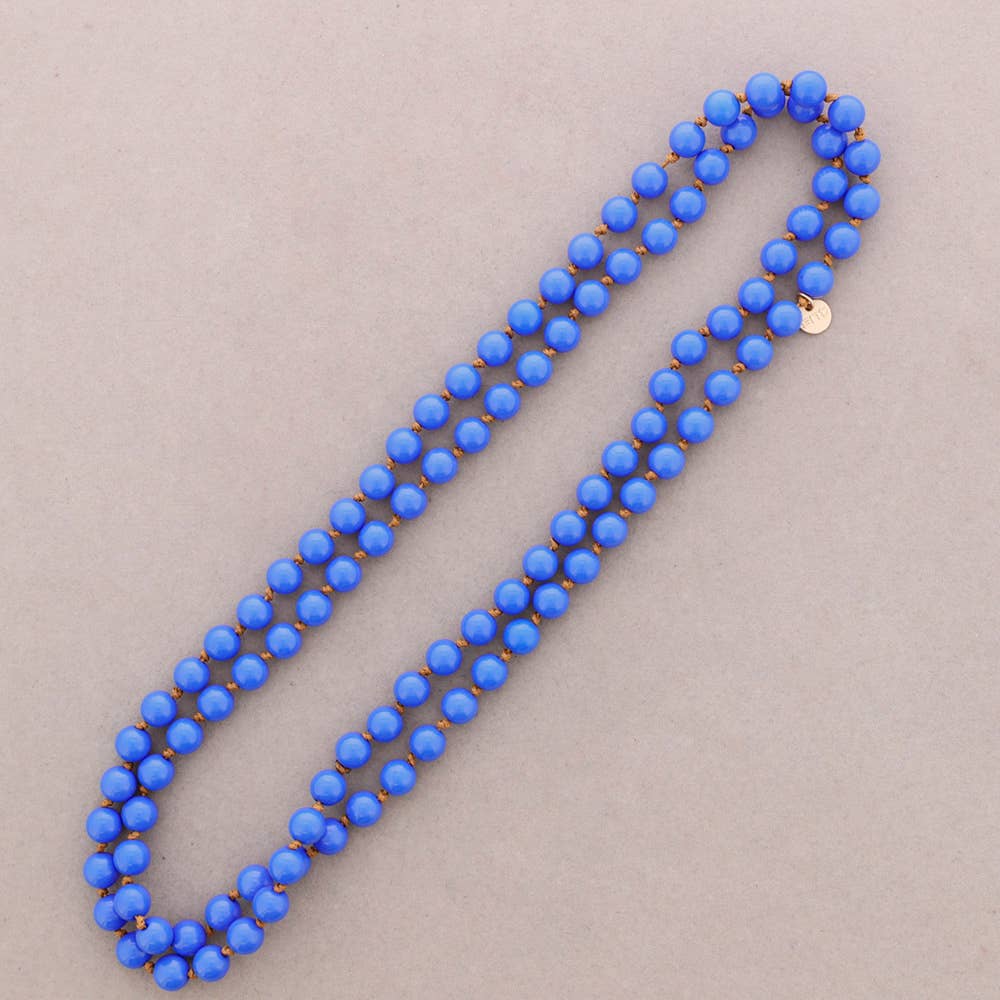 Collar Largo Nudo Cuentas Bolas Resina 10Mm 120Cm