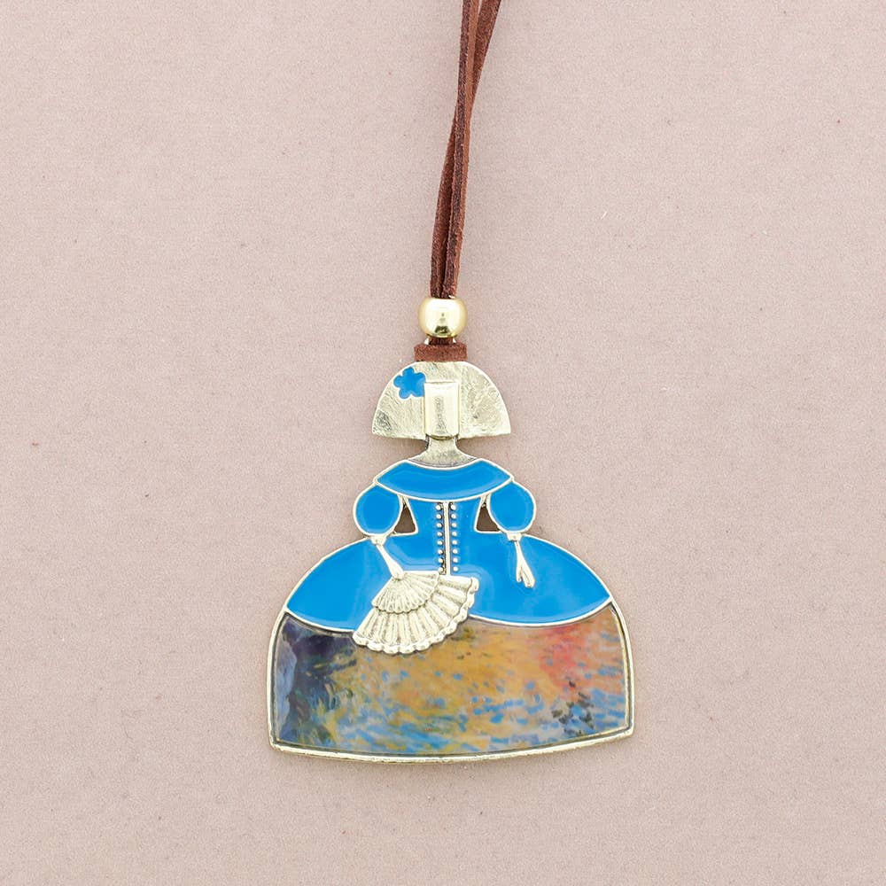 Collar Largo Colgante Menina Metal Esmalte