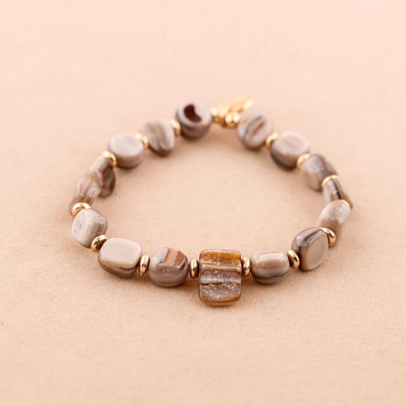 Pulsera Elastica Cuentas Nacar