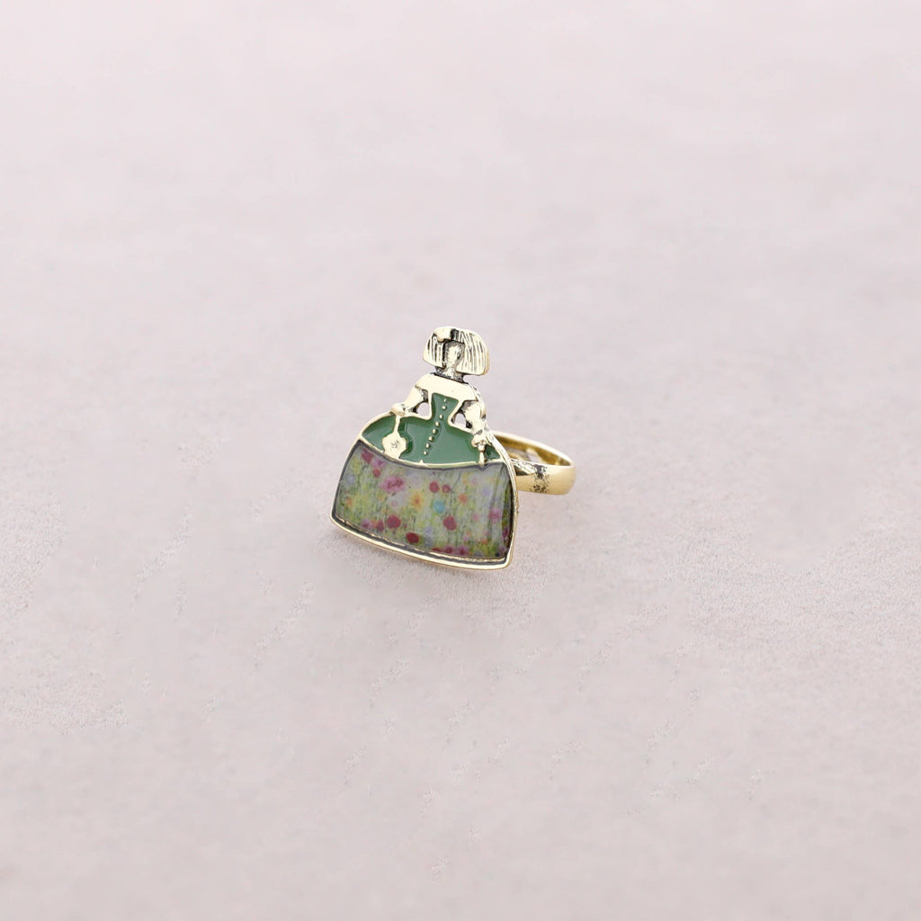 Anillo Menina Metal Esmalte