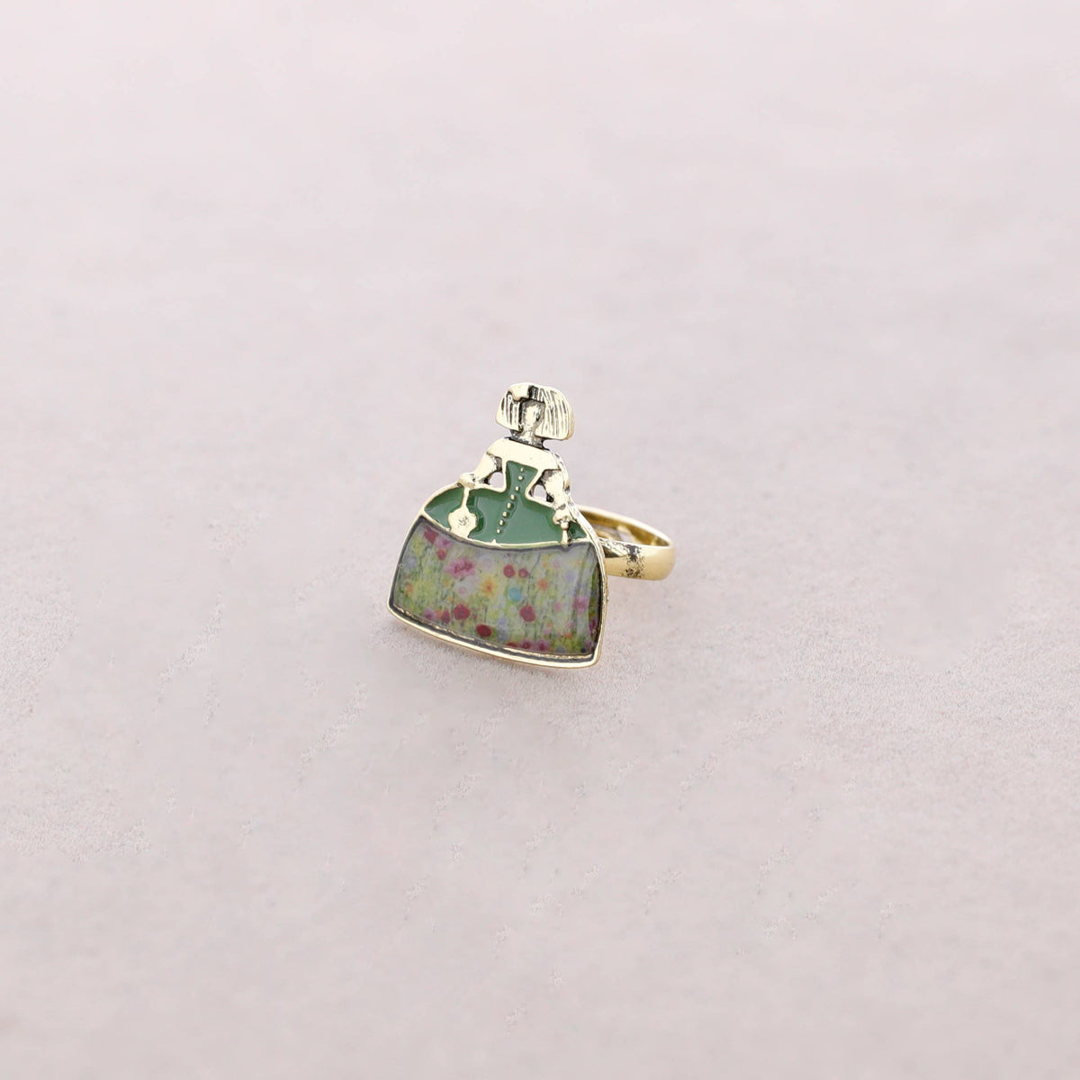 Anillo Menina Metal Esmalte