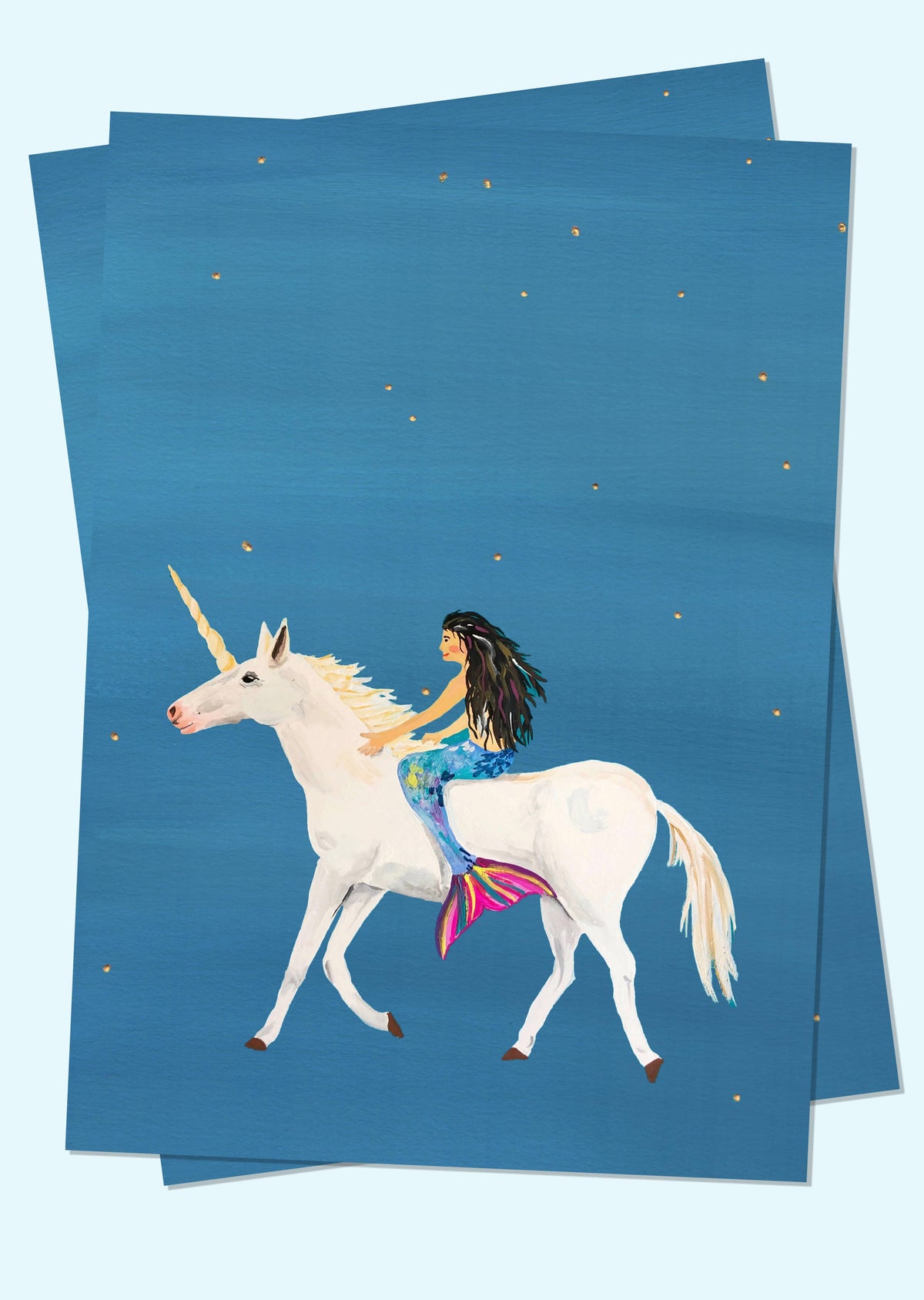 Postal - Unicornio y Sirena