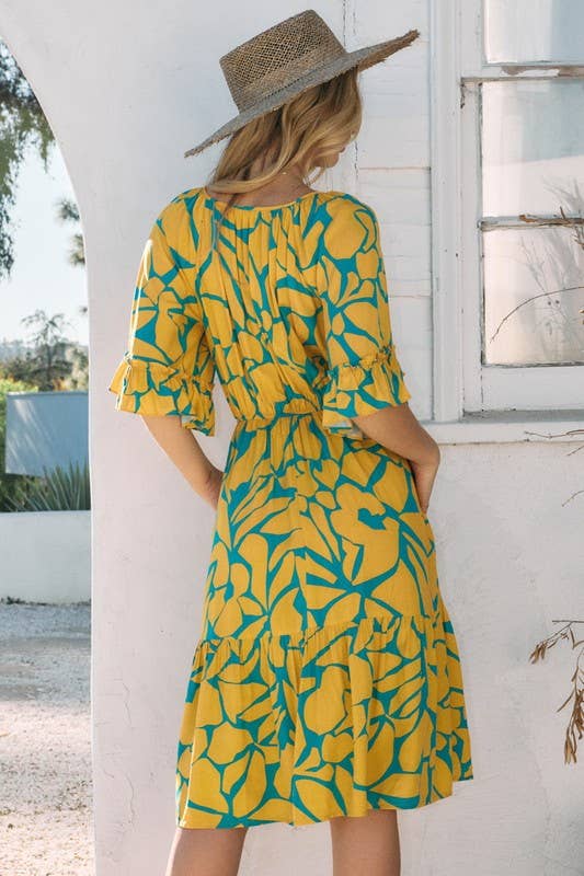 Vestido midi Plus Geo Pattern