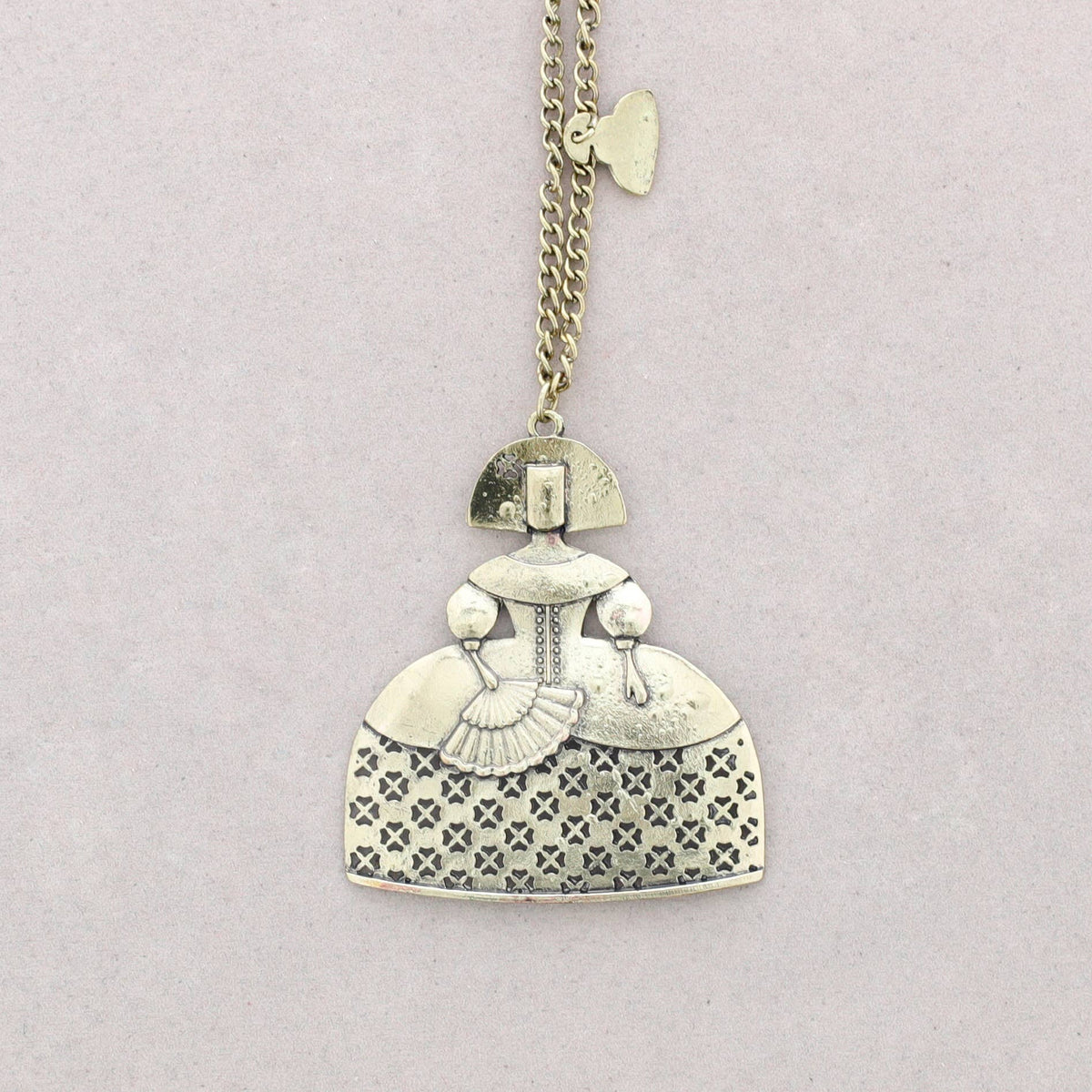 Collar Largo Colgante Menina Metal
