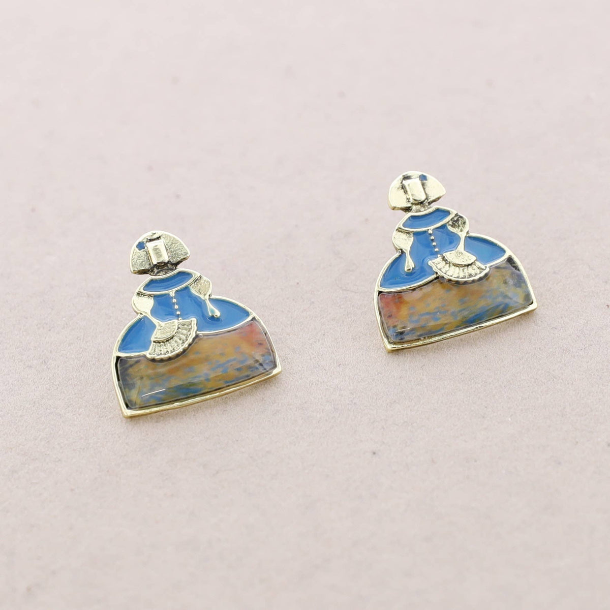 Pendientes Menina Metal Esmalte