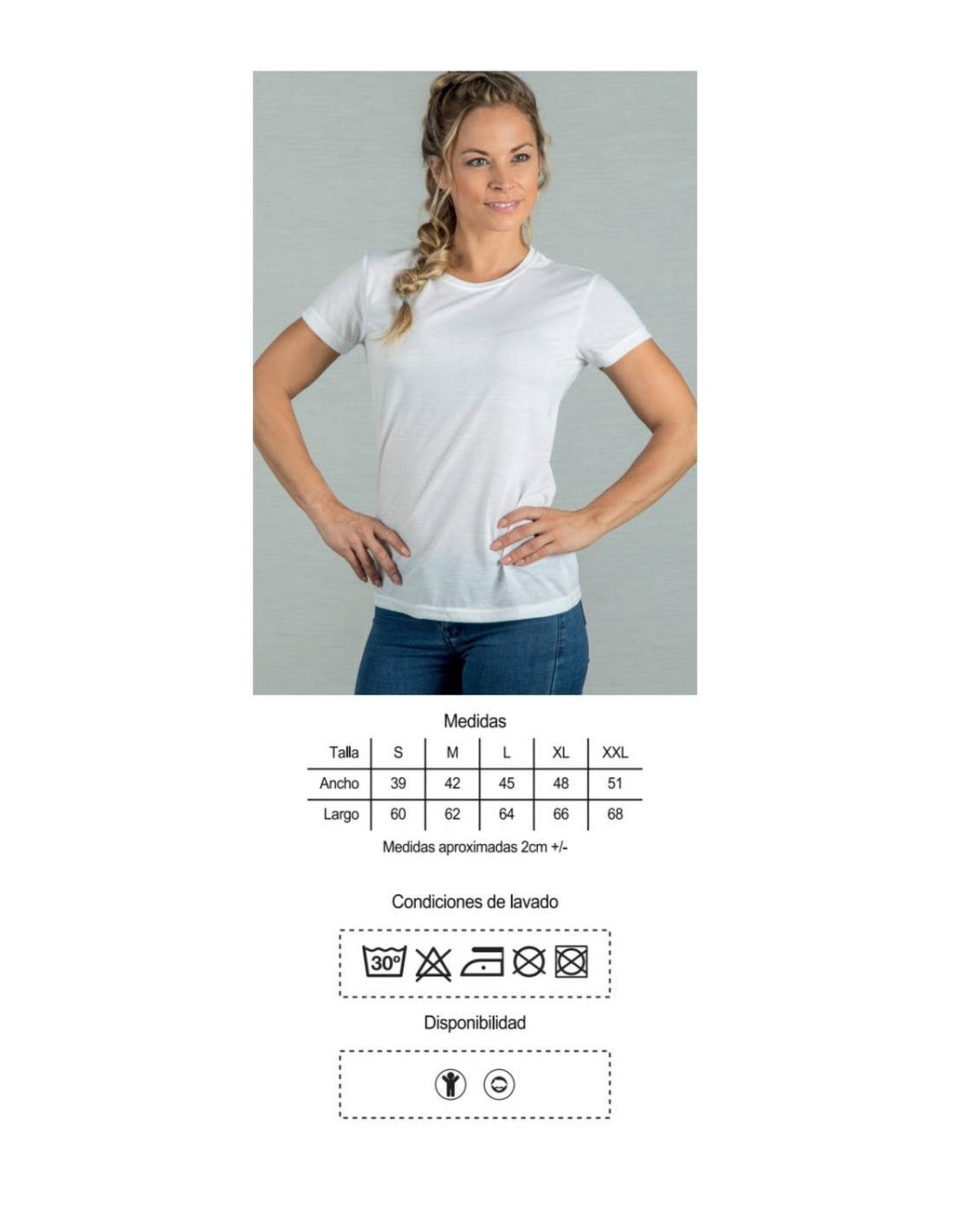 Camiseta poliéster manga corta cuello redondo