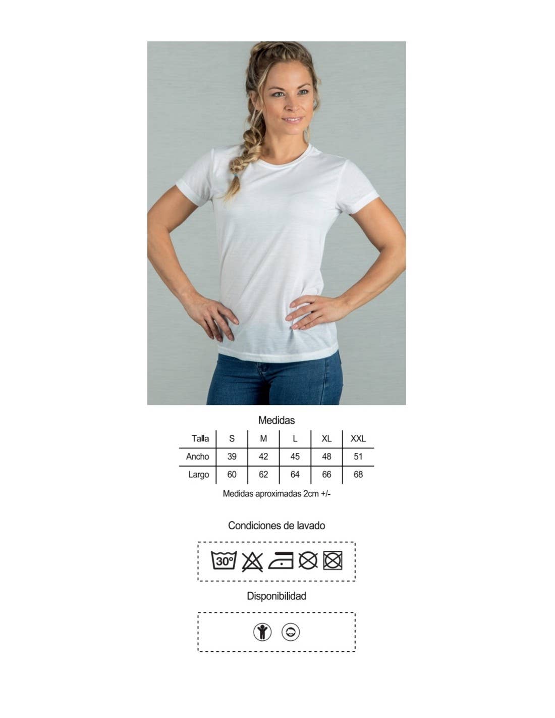 Camiseta poliéster manga corta cuello redondo